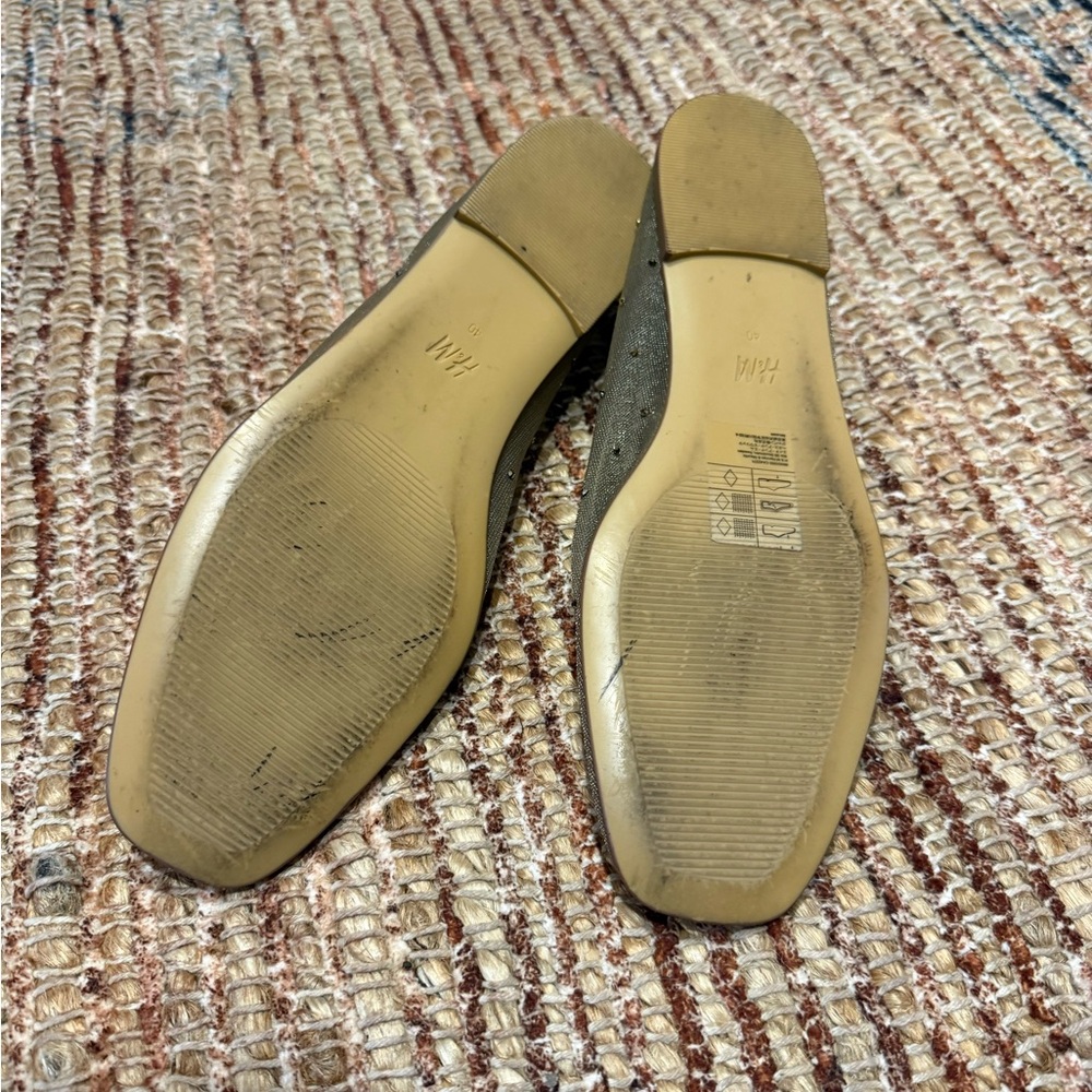 H&M Mesh Rhinestone Square-Toe Ballet Flats - Beige - Picture 5 of 5